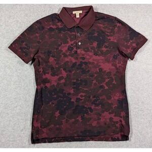 BURBERRY BRIT‎ Men Shirt Medium Polo Camo Logo Collar Short Sleeve Casual Luxury